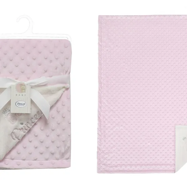 Κουβέρτα Minky Bubble bebe 420 gr/m² Princess 34 75X100 Pink 100% Polyester