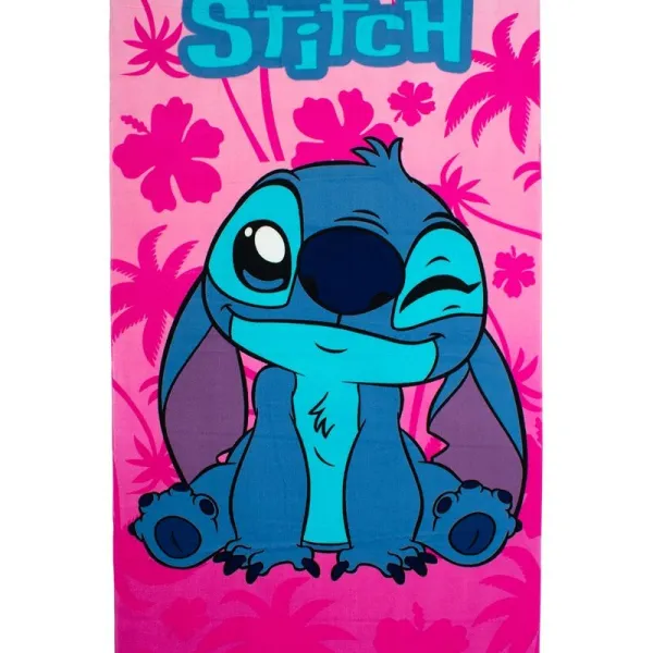 Πετσέτα Θαλάσσης Quick Dry Disney Home Lilo & Stitch 189 70X140 Pink 100% Microfiber