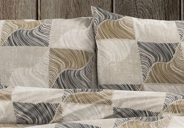 Μαξιλαροθήκη Εμπριμέ Κλεοπάτρα 609 50X70 Beige-Black 70/30 Cott/Pol