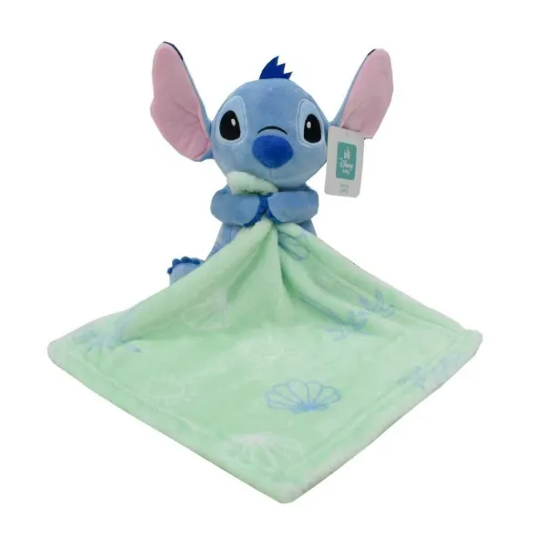 Λούτρινο Disney Home με Πανάκι Παρηγορίας Coral Fleece Εμπριμέ bebe Stitch 35 Ύψος 25 cm Mint Green 100% Polyester