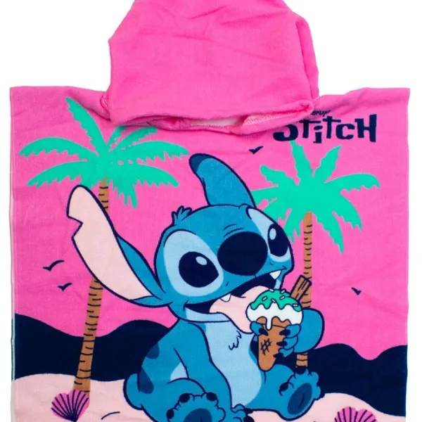 Πόντσο Θαλάσσης Quick Dry Disney Home Lilo & Stitch 195 50X100 Baby Pink 100% Microfiber