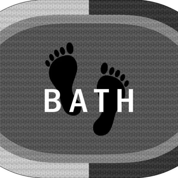 Πατάκι Μπάνιου Oval Αντιολισθητικό Bath 50X70 Grey 100% Polyester
