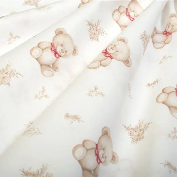 Πάνα Χασέ bebe Newborn Bear 716 80x80 White-Beige 100% Cotton