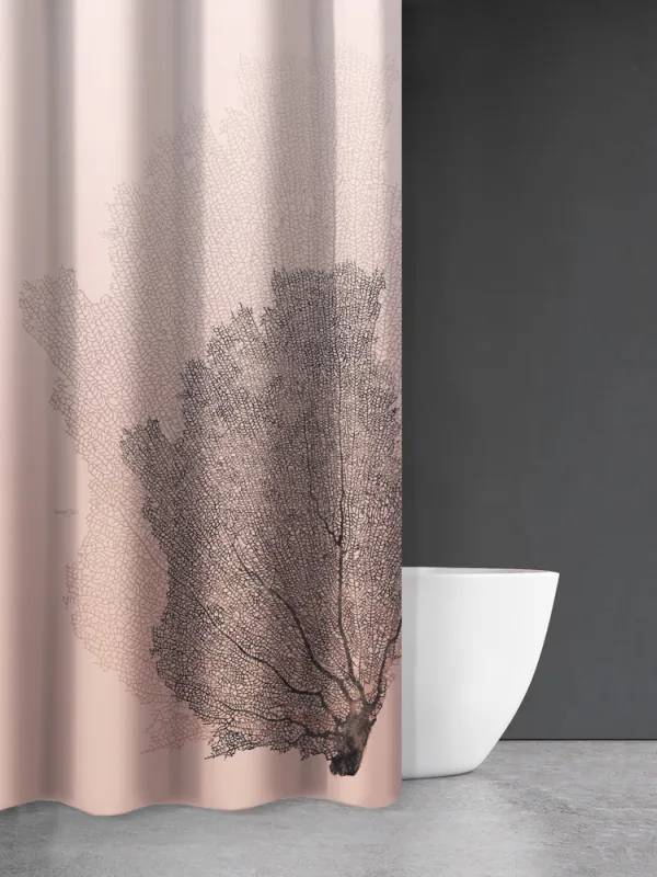 Κουρτίνα Μπάνιου Seawater Des 621 Old Pink με Κρίκους 