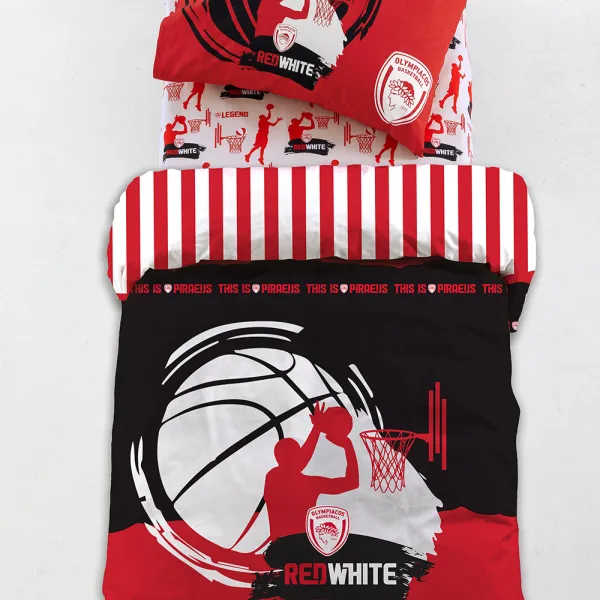 Σετ Παπλωματοθήκη Μονή Olympiacos B.C. 170x250 BC9