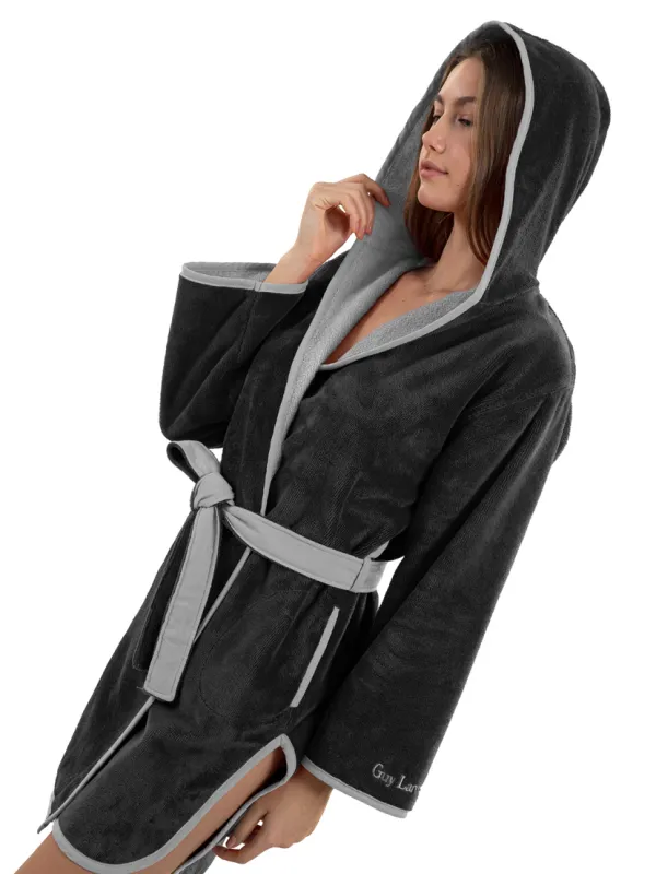 Μπουρνούζι New Comfy Black (Με Κουκούλα)