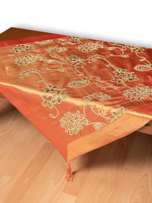 Σατέν τραπεζοκαρέ 7710 (135cm x 135cm) πορτοκαλί