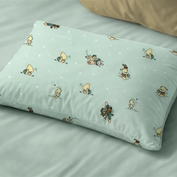 Μαξιλαροθήκη Εμπριμέ kids Bear's Playtime 593 50X70 Mint 100% Cotton