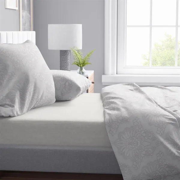 Σεντόνια Εμπριμέ Σετ 4 τεμ Άρτεμις 701 240X270 Grey 100% Cotton