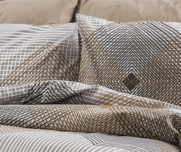 Μαξιλαροθήκη Εμπριμέ Καλλιρόη 603 50X70 Grey-Mocha 70/30 Cott/Pol