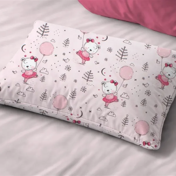 Μαξιλαροθήκη Εμπριμέ kids Ballerina Bear 598 50X70 Pink 100% Cotton