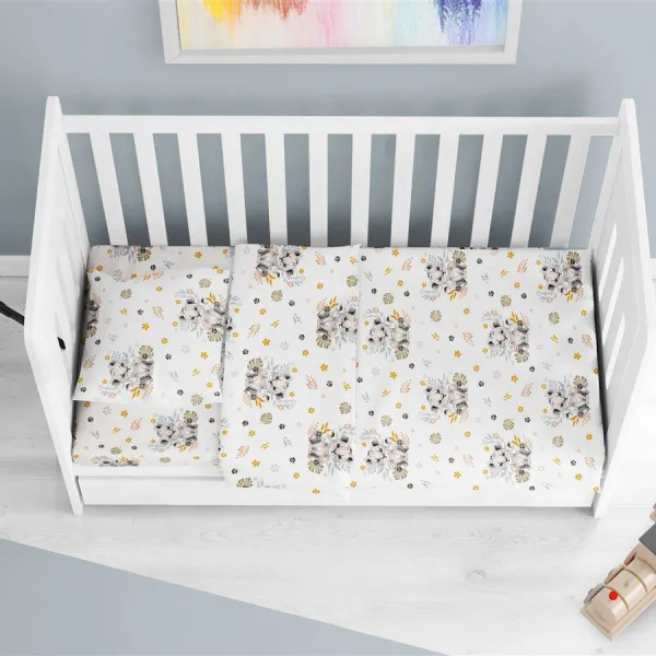 ΚΑΤΩΣΕΝΤΟΝΟ ΜΕ ΛΑΣΤΙΧΟ bebe Lion Cub 531 0,70X1,40X0,15 Grey 100% Cotton