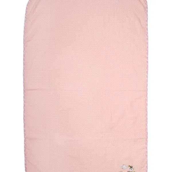 Κουβέρτα Πικέ Με Κέντημα bebe Stork 192 80X110 Pink 100% Cotton