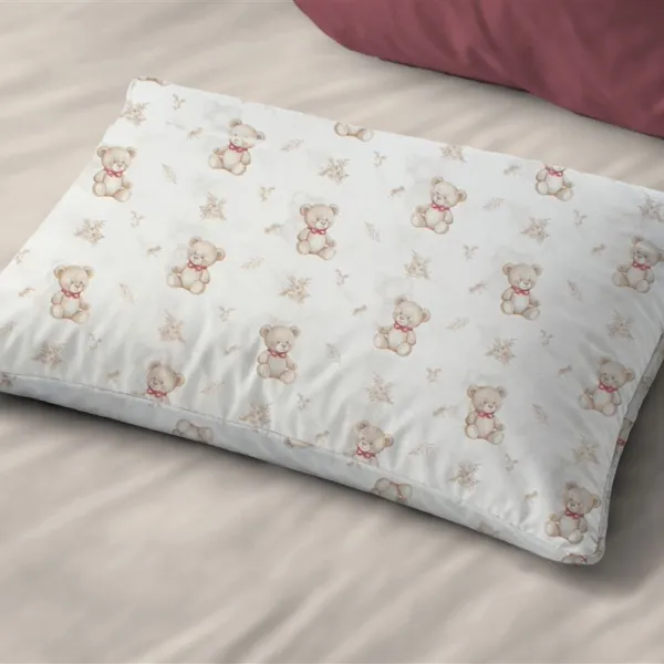 Μαξιλαροθήκη Εμπριμέ bebe Newborn Bear 716 35x45 White-Beige 100% Cotton
