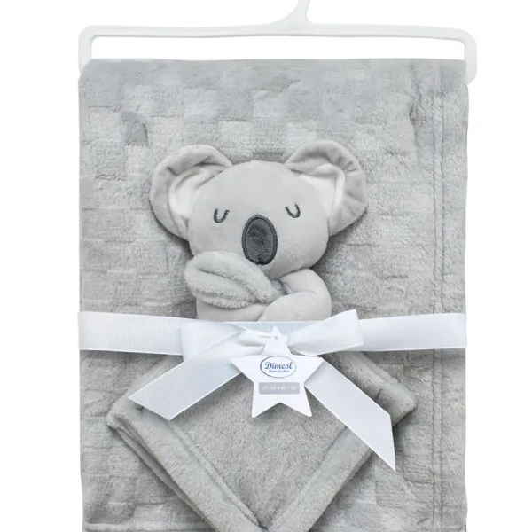 Νάνι-Πανάκι Παρηγοριάς bebe σετ 2 τεμ. Koala 10 33X33 & Κουβέρτα Coral Fleece 75X100 cm Grey 100% Polyester