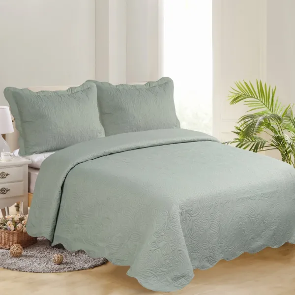 Προϊόν ΜΟΝΟ ΚΟΥΒΕΡΛΙ SOLID (160cm x 220cm + 1 x 50cm x 70cm ) MINT/CREAM Εικόνα