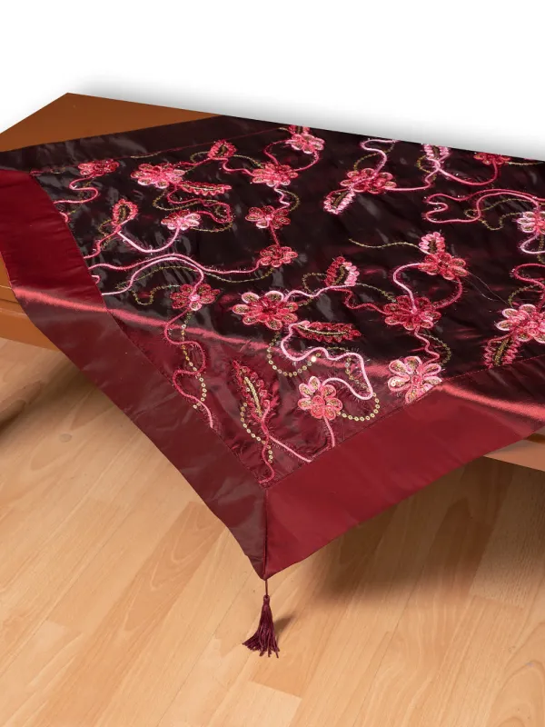 Σατέν τραπεζοκαρέ A11 (120cm x 120cm) μπορντώ  