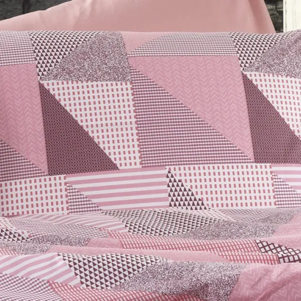 ΜΑΞΙΛΑΡΟΘΗΚΗ ΕΜΠΡΙΜΕ Geometrical 331 50X70 Pink-Salmon Flannel cotton 100%