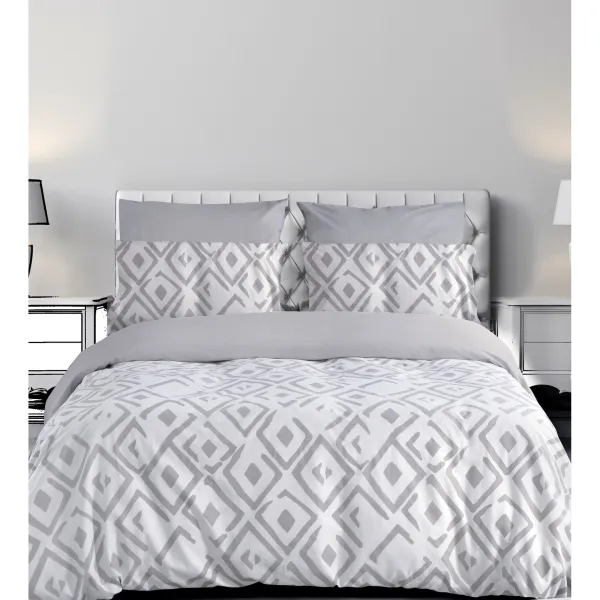 ROMVOS2 GREY ΠΑΠΛΩΜΑ ΣΕΤ 220Χ240CM 2*50X70CM 100% COTTON