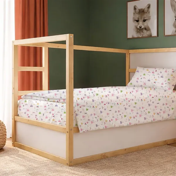 Σεντόνια Εμπριμέ Σετ 2 τεμ kids Whimsical Mountainside 587 160X240 White-Pastel Lilac 100% Cotton