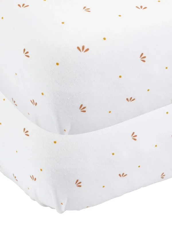 Προϊόν Σετ 2 Κατωσέντονα με Λάστιχο 50x83cm Λευκό/Καμηλό - Trois Kilos Sept Εικόνα