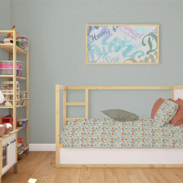 Κατωσέντονο Με Λάστιχο bebe Fox 528 0,70X1,40X0,15 Pale Cyan 100% Cotton