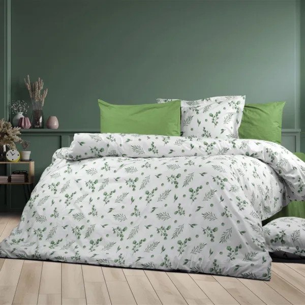 Σεντόνια Εμπριμέ Σετ 3 τεμ Μυρτώ 351 220X240 Green 100% Cotton Flannel