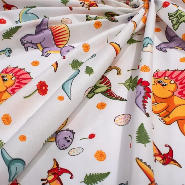 Πάνα Χασέ bebe Dinosaur 520 80x80 White-Orange 100% Cotton