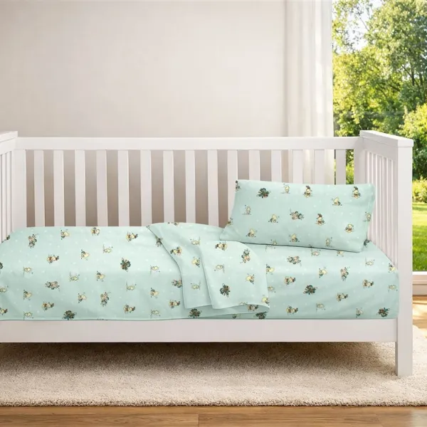 Κατωσέντονο Με Λάστιχο bebe Bear's Playtime 593 0,70X1,40X0,15 Mint 100% Cotton