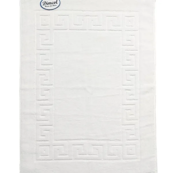 Ξενοδοχειακό Πατάκι Μπάνιου 700 gr/m² Jacquard Μαίανδρος 50X70 Λευκό 100% Cotton