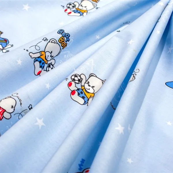 Πάνα Χασέ bebe Bear's Playtime 591 80X80 Sky Blue 100% Cotton