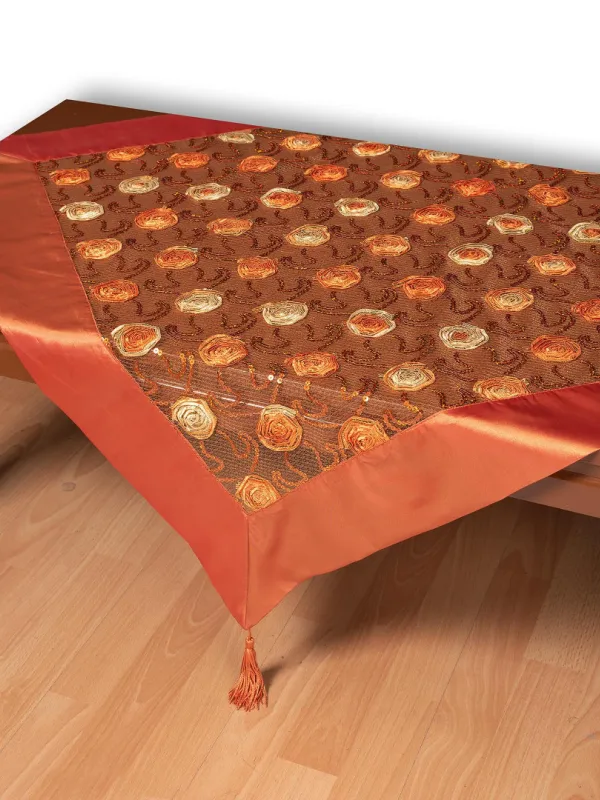 Τούλινο τραπεζοκαρέ 264-17 (130cm x 130cm) πορτοκαλί