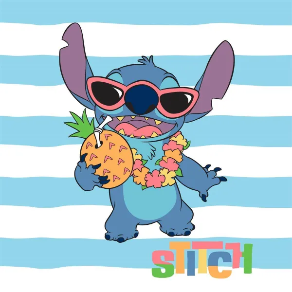 Λαβέτα Νηπιαγωγείου Disney Home Lilo & Stitch 79 30X30 Sky Blue 100% Polyester
