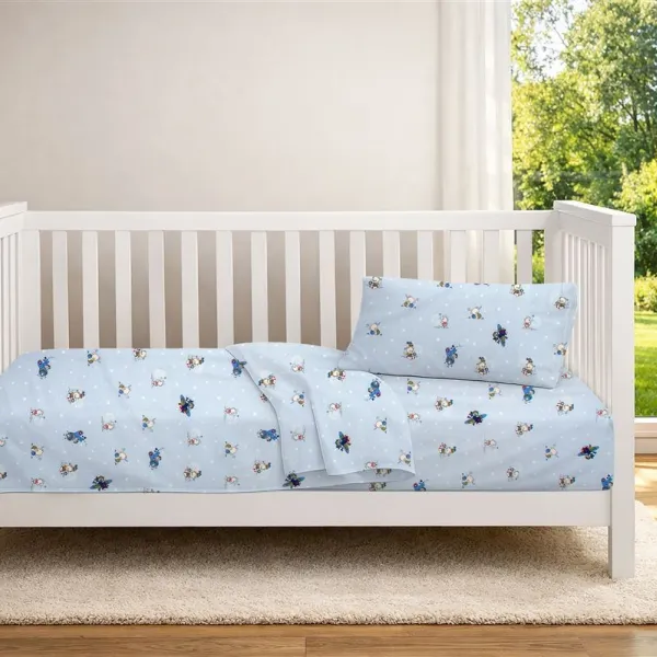 Κατωσέντονο Με Λάστιχο bebe Bear's Playtime 591 0,70X1,40X0,15 Sky Blue 100% Cotton