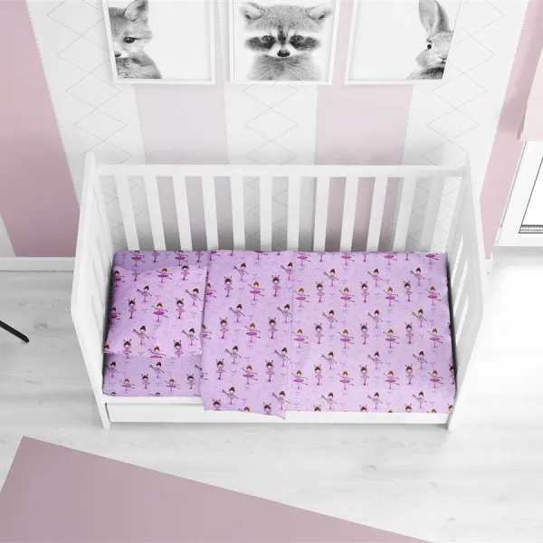 ΠΑΠΛΩΜΑ ΕΜΠΡΙΜΕ bebe Μπαλαρίνα 167 120X160 Lila Flannel Cotton 100%