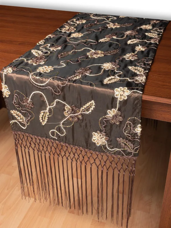 Σατέν τραβέρσα A11 (50cm x 210cm) καφέ  