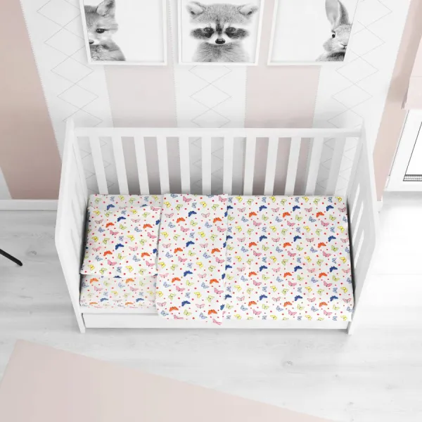 ΠΑΠΛΩΜΑ ΕΜΠΡΙΜΕ bebe Butterfly 49 120X160 Rotary Print Flannel cotton 100%