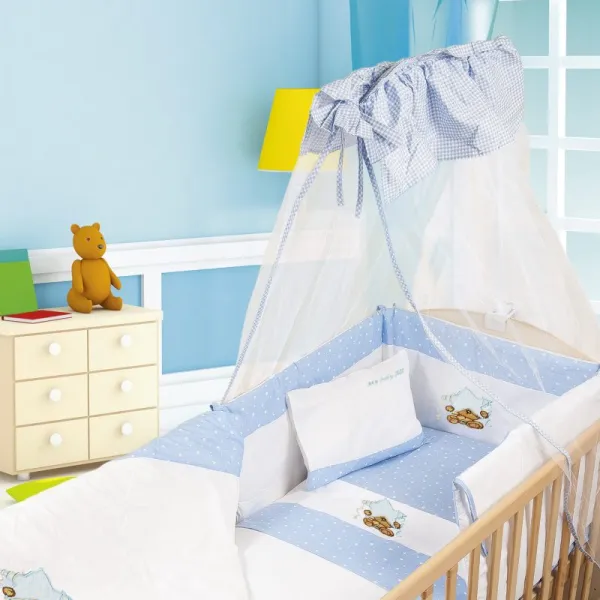ΠΑΠΛΩΜΑ bebe ΑΣΤΕΡΙ 127 100X140 ΛΕΥΚΟ/ΣΙΕΛ Cotton 100%