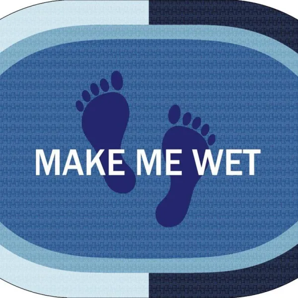 Πατάκι Μπάνιου Oval Αντιολισθητικό Make Me Wet 50X70 Sky Blue 100% Polyester