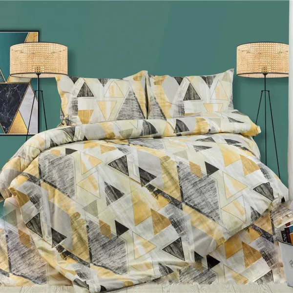 ΣΕΝΤΟΝΙΑ ΕΜΠΡΙΜΕ ΣΕΤ 4 τεμ Geometrical 333 220X240 Beige 100% Cotton Flannel