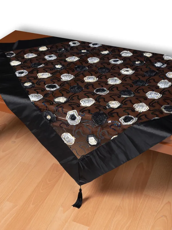 Τούλινο τραπεζοκαρέ 264-17 (130cm x 130cm) μαύρο