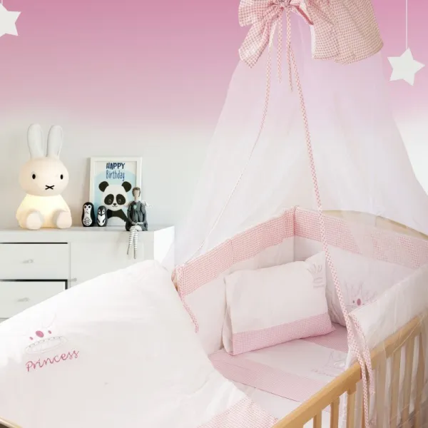 ΚΟΥΝΟΥΠΙΕΡΑ bebe PRINCESS 33 160X490 ΛΕΥΚΟ/ΡΟΖ Cotton 100%