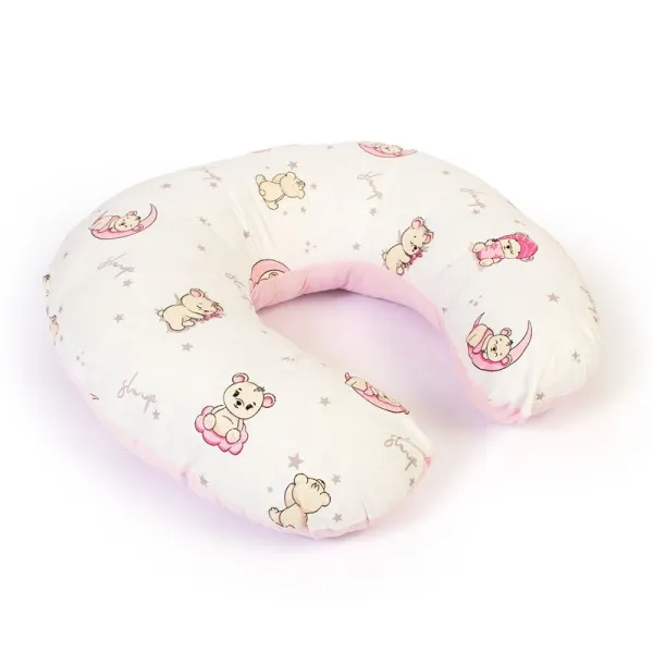 Μαξιλάρι Θηλασμού bebe Bear's Nest 04 60x50x15 White-Pink 100% Cotton