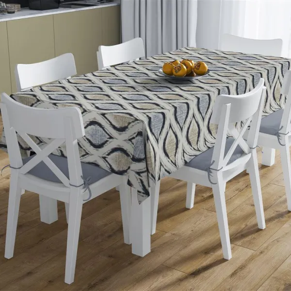 Αλέκιαστο Σετ 2 τεμ (Τραπ/λο 140X140 & Τραβέρσα 40X140) Cyclops 461 Blue 70/30 Cott/Pol