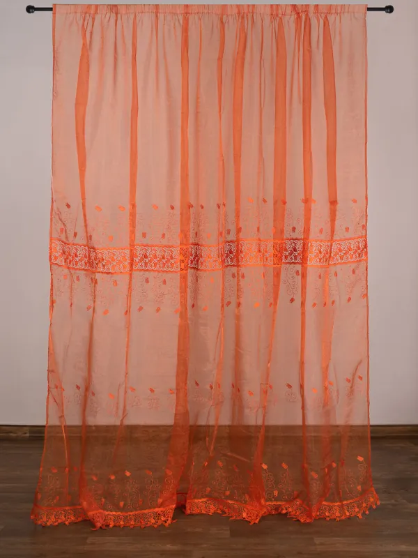 Κουρτίνα MK15 (280cm x 300cm) με τρέσα πορτοκαλί