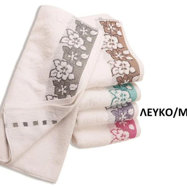 ΠΕΤΣΕΤΑ ΖΑΚΑΡ ZERO TWIST ΕΡΑΤΩ 70X140 ΛΕΥΚΟ/ΜΩΒ Cotton 100%