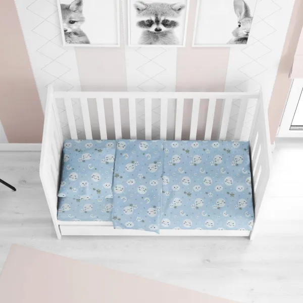ΚΑΤΩΣΕΝΤΟΝΟ ΜΕ ΛΑΣΤΙΧΟ bebe Smile 81 0,70X1,40X0,15 Blue Cotton 100%