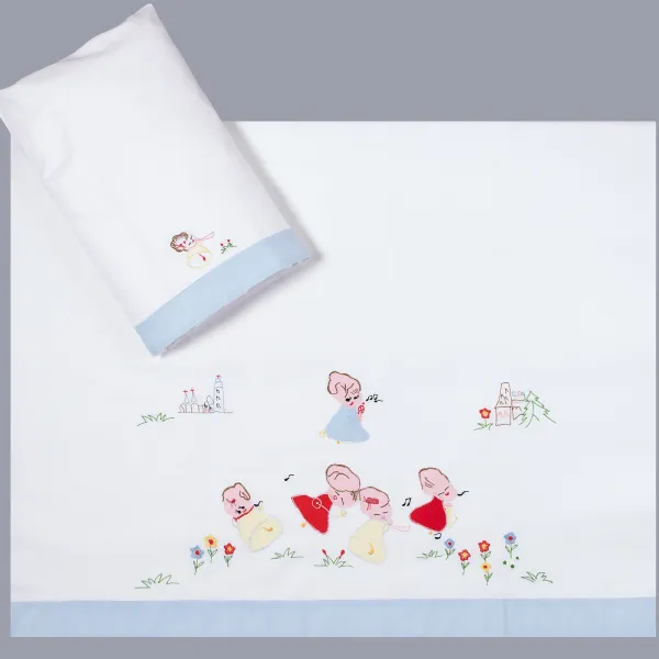 bebe σεντόνι (85cm x 135cm + 26cm x 40cm) σιέλ