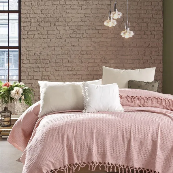 ΚΟΥΒΕΡΤΑ ΠΙΚΕ Dobby 220Χ240 Cashmere Pink Cotton 100%