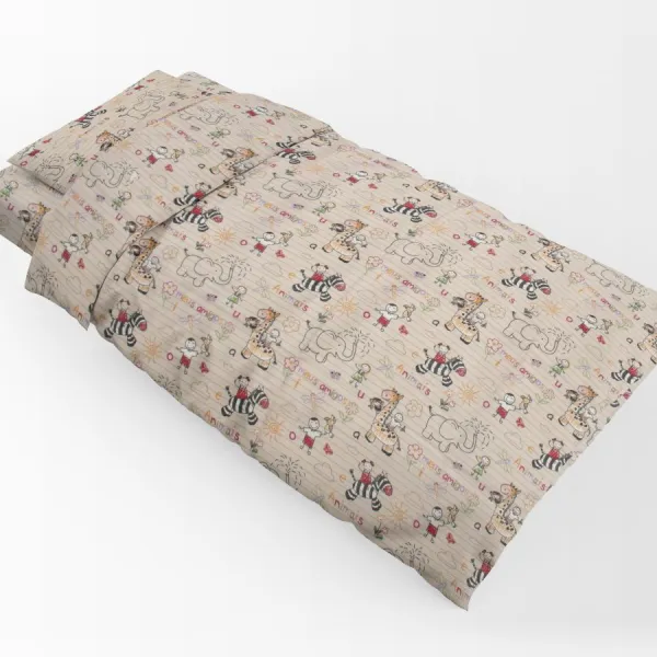 ΠΑΠΛΩΜΑΤΟΘΗΚΗ ΕΜΠΡΙΜΕ kids Africa 145 160Χ240 Beige Flannel Cotton 100%